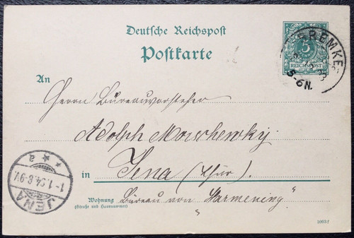 1893 postkarte ganzsache - dr,