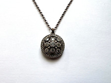 Sterling Silber 925 Diamonique Anhänger Medaillon an 830 Silber Kette Zirkonia