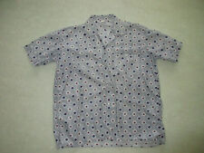 Vintage Nylon Hemd Kurzarm 50er Jahre Muster - bunt - Maße beachten