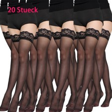 1-20stk Netzstrümpfe Damen Spitze Stockings Nylon Halterlose Strapsstrümpfe Sexy