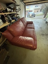 Roter 3-Sitzer Ledersofa