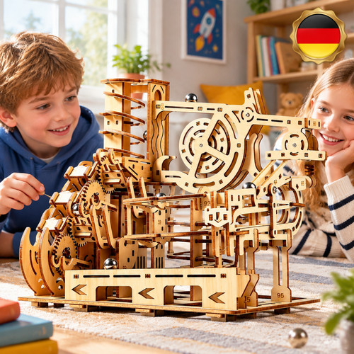 Holzpuzzle murmelbahn - 3d,