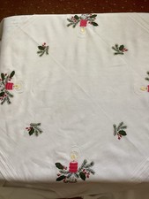 Weihnachtstischdecke Handgestickt 80/80