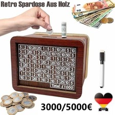 Spardose aus Holz mit Zähler