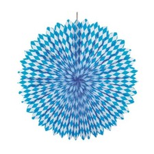 1 Dekofächer, " Bayrisch Blau ", d=75cm, Dekoration Oktoberfest Bayernraute