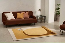 2.4x3m Indisch Handmade Wolle Teppiche Gold Abstrakt Handgetuftet Boho Teppich