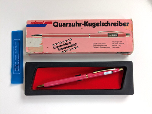 Lcd quarzuhr kugelschreiber - lcd, quarzuhr-kugelschreiber