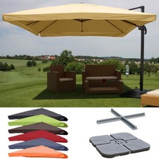 Gastronomie-Luxus-Ampelschirm HWC, Sonnenschirm Ø 4,30 m - 3x3 m, Flap