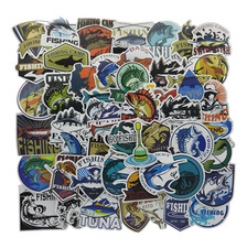 Vinyl Aufkleber Set Stickerpack Angeln Fischerei 50 Stück Biker Sticker Man Cave
