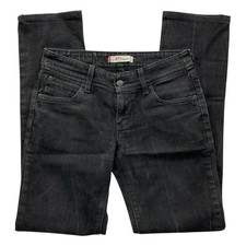 Vintage Levis 571 Jeans Hose W30 Schwarz Stretch Schrittlänge 80 cm Slim Fit