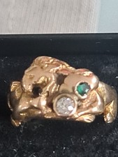 Löwenpaar Goldring mit
