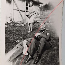 Altes Foto 1942 WK2 Soldat Uniform Frau Mann Krieg Wehrmacht WW2 beschrifte Z175