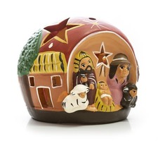 Krippe Windlicht Weihnachtskrippe Handarbeit Weihnachten Deko Teelichthalter