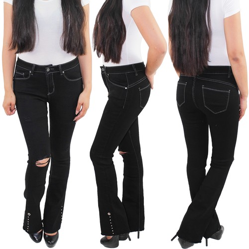 Damen bootcut jeans - bootcut, schlaghose