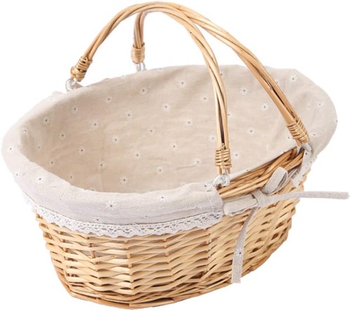 Weidenkorb oval mit griff - oval,