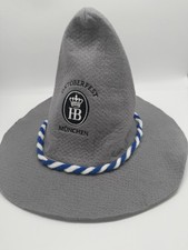 HB Oktoberfest Seppelhut Filzhut Bayern München Wiesn Trachtenhut Grau Blau Weiß