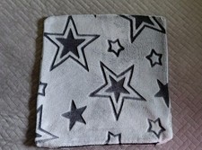 Kissenhülle  40 x 40 cm - Kissenbezug anthrazi grau Sterne Fleece Plüsch