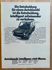 Autobianchi A112 Abarth Oldtimer Original 1975 Vintage Advert Werbung Reklame