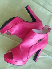 Tolle Fereshte Damen High-Heels Gr.46 Plateausandaletten  Leder rot  Top-Zustand