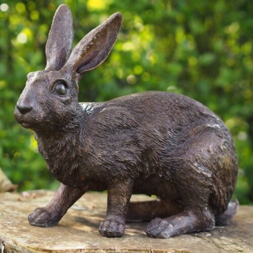 Bronzefigur hase groß - bronzefigur,