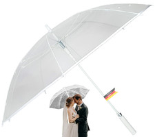Stockschirm XXL Regenschirm transparent Hochzeit Partnerschirm Ø124 B-Ware