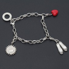 Thomas Sabo Bettel Armband - 925er Silber - 3 Charm Anhänger Schuhe Sonne Herz