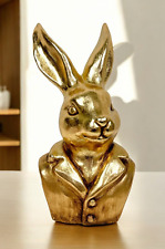 Eleganter Hase Osterhase Kaninchen Büste Gold Keramik Osterdekoration 29,5cm NEU