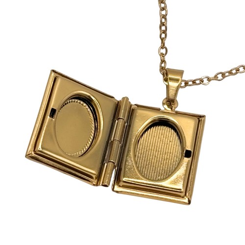 Buch medaillon kette - kette, gold