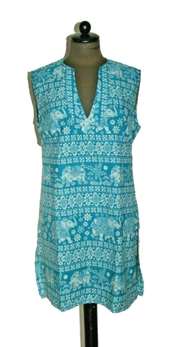 Tunika kleid seide türkis - kleid,