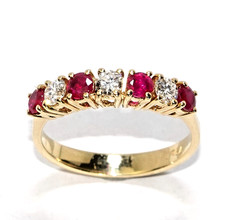 Ring Gold Diamanten 0,30 Rubin 0,40 750/18K Gr.54/17,3mm änderbar 3,2g