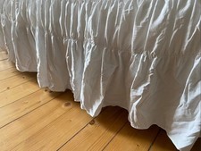 Betthusse Bettrock Rüschen Weiß 140 x 200 NEU