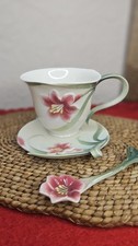 Franz Porzellan Herbstlilie Tasse Untertasse Löffel FZ00032 Top Zustand