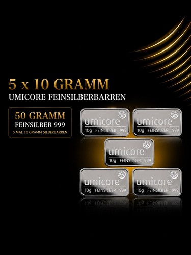 Silberbarren 50g gramm - 5×10,