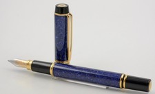 Vintage Waterman Man 100 Patrician blue Patronenfüller fountain pen gold nib OL