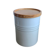 Le Creuset Steinzeug Vorratsdose mit Holz-Deckel, 540ml, 10cm, Farbe: Meringue