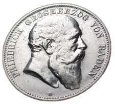 Baden 5 Mark 1903 Silber