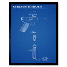 Ruger Pistole Gewehr Waffe 1951 Patentplan Wandbilddruck gerahmt 12x16