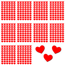 600 x Rote Herz Sticker Selbstklebend Glänzend Scrapbooking Deko Kinder
