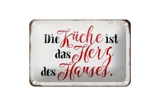 Blechschild Küche ist das