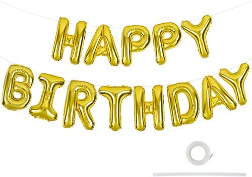 Toniful gold happy birthday - gold,