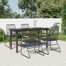 Garden Dining Set Black