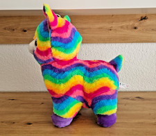 Plüschtier, Alpaka, Lama, XL, bunt, Regenbogen, ca. 40 cm, mit Glitzeraugen, Neu