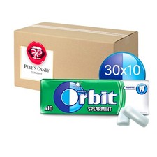 Original Wrigley`s Orbit SPEARMINT Kaugummi • Frischer Atem • Zuckerfrei 30 x 10
