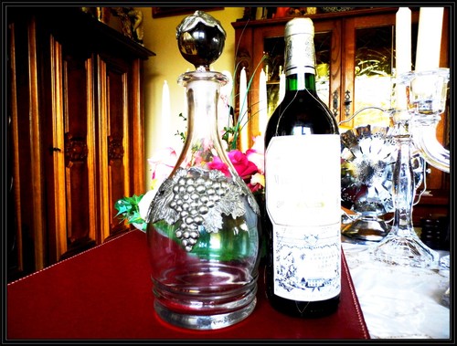Karaffe flasche glas mit - glas, zinn