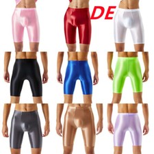 DE Herren Öl Glanz Boxershorts Retroshorts kurze Hose Sport Tights Hot Pants