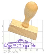Oldtimer Autostempel Mercedes 300 SL Gullwing seitliches Profil rubberstamp