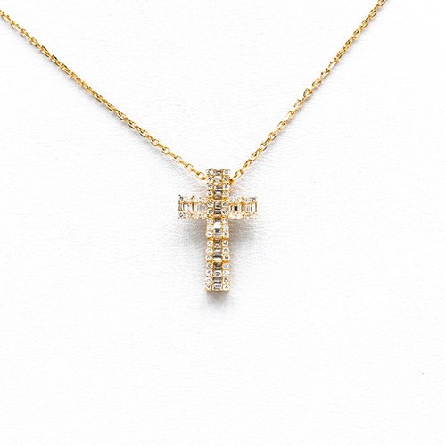 Collier 750 gelbgold kreuz - collier,