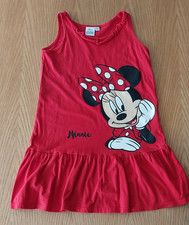 Sommer Kleid Gr.128 Mädchen Rot Disney Minnie Maus