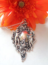 Außergewöhnliche Gliederkette Antik silber Anhänger "ENGEL"