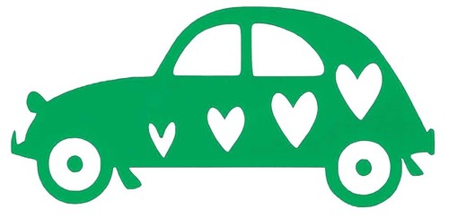Autoaufkleber ente mit herz - mit,